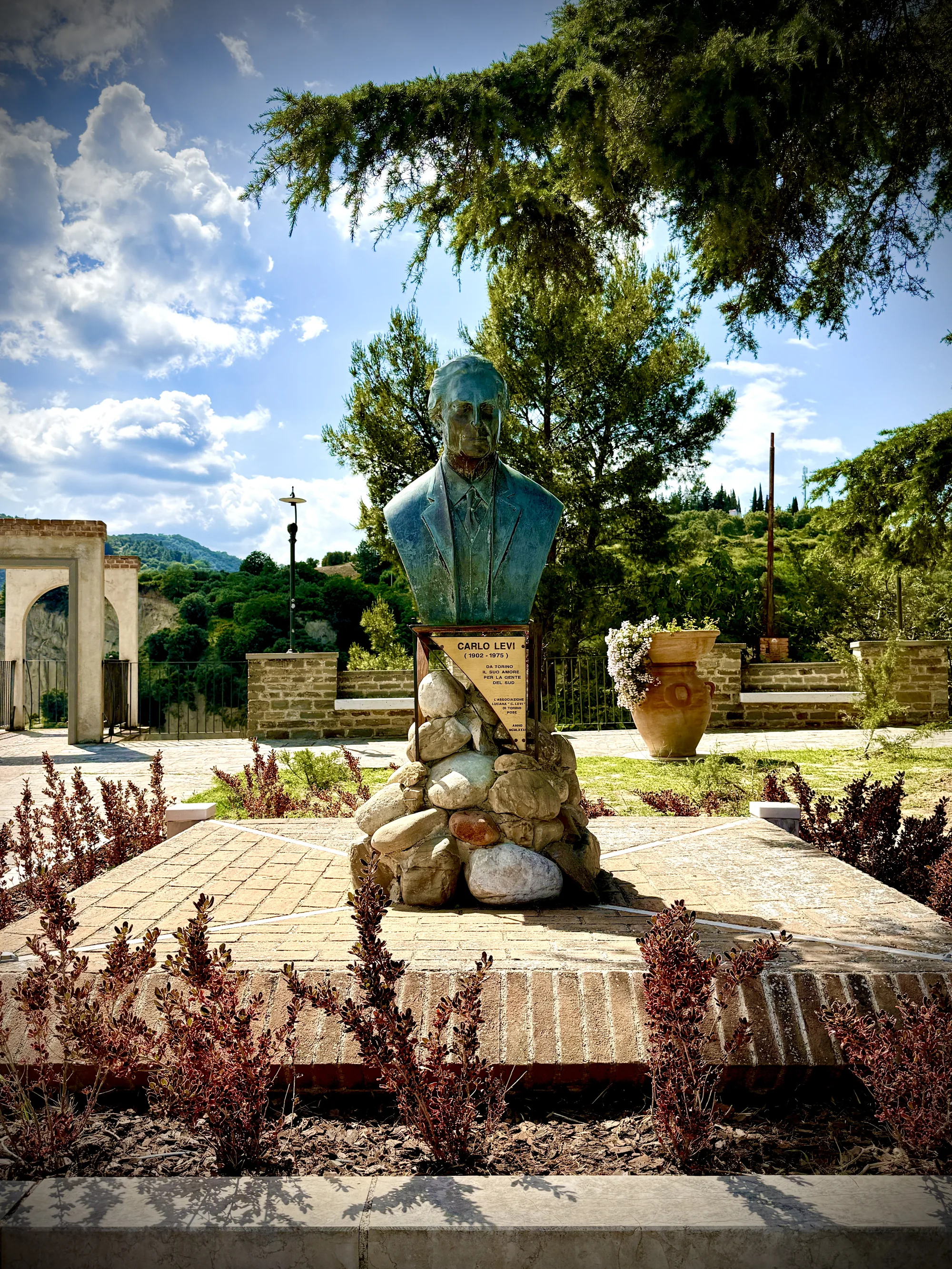 Carlo Levi bronze bust in Aliano, Basilicata — author of Christ Stopped at Eboli
