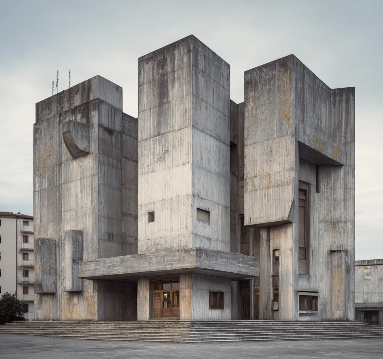 Brutalist architecture in Potenza, regional capital of Basilicata, southern Italy